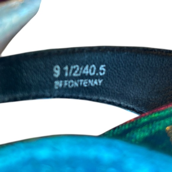 Brian Atwood Fontenay Hologram Snakeskin Platform Pump Blue Magenta Silver 9.5 - Picture 7 of 11